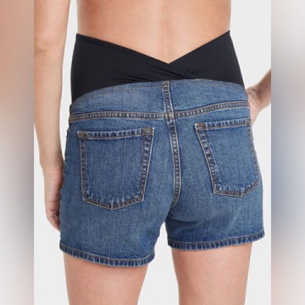 Over Belly Maternity Jean Shorts - Isabel Maternity by Ingrid & Isabel NWT - Picture 4 of 16